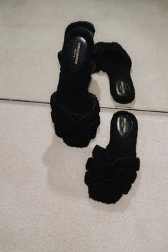 Saint Laurent Tribute Flat Henry Shearling Slippers
