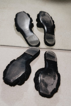 Saint Laurent Tribute Flat Henry Shearling Slippers