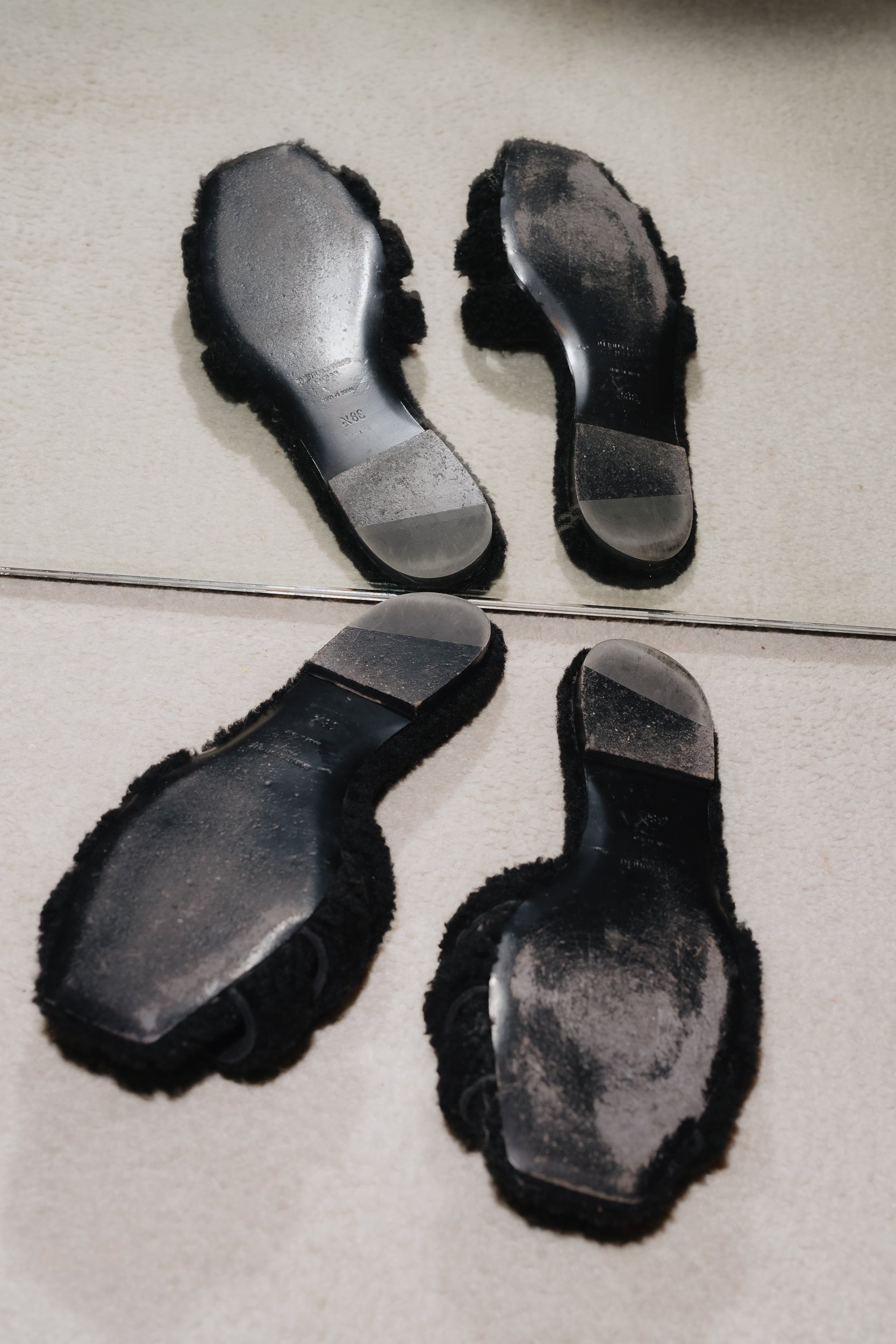 Saint Laurent Tribute Flat Henry Shearling Slippers