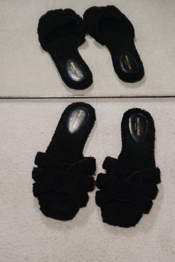 Saint Laurent Tribute Flat Henry Shearling Slippers