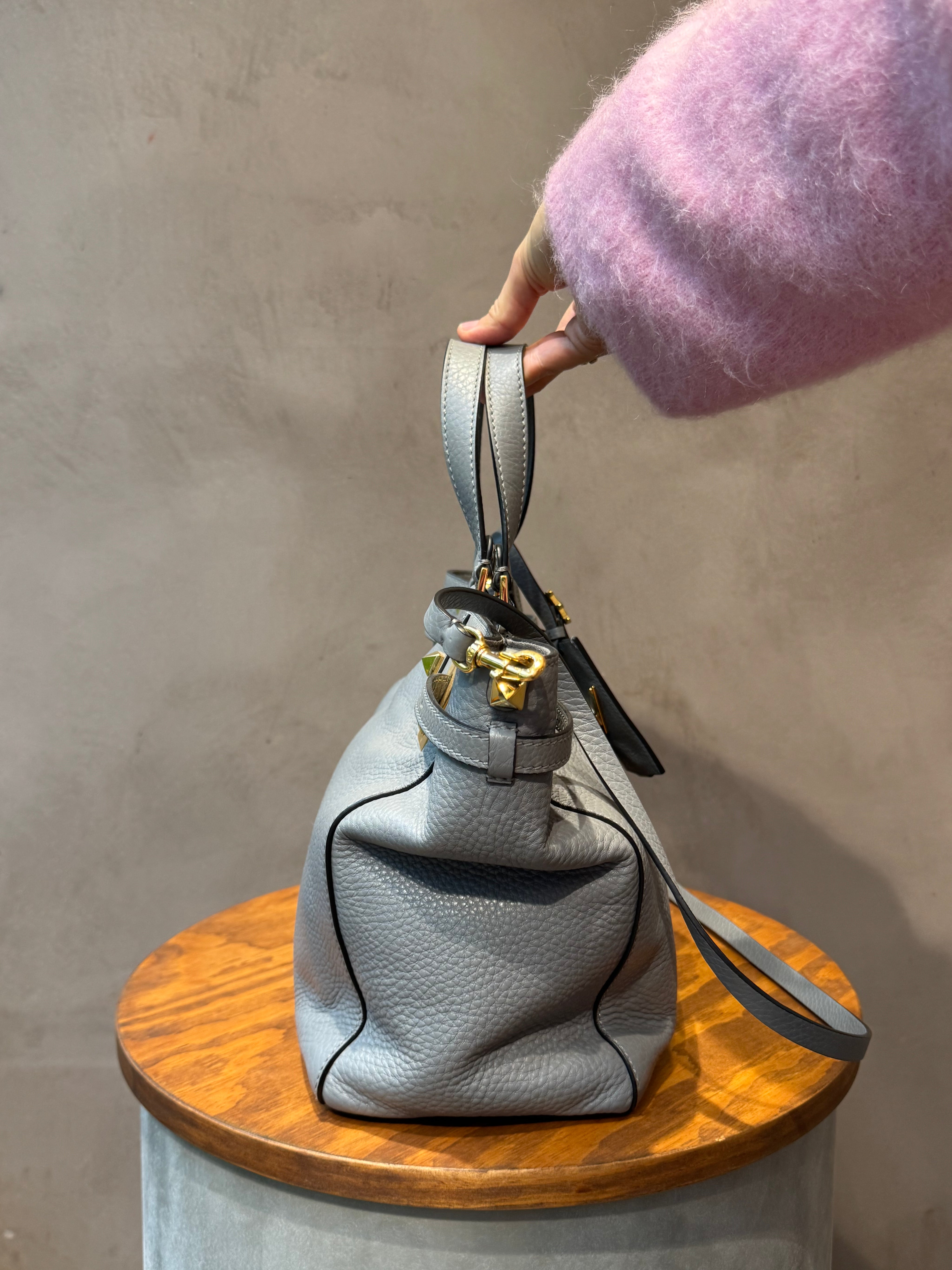 Valentino Blue-Grey Top Handle Bag