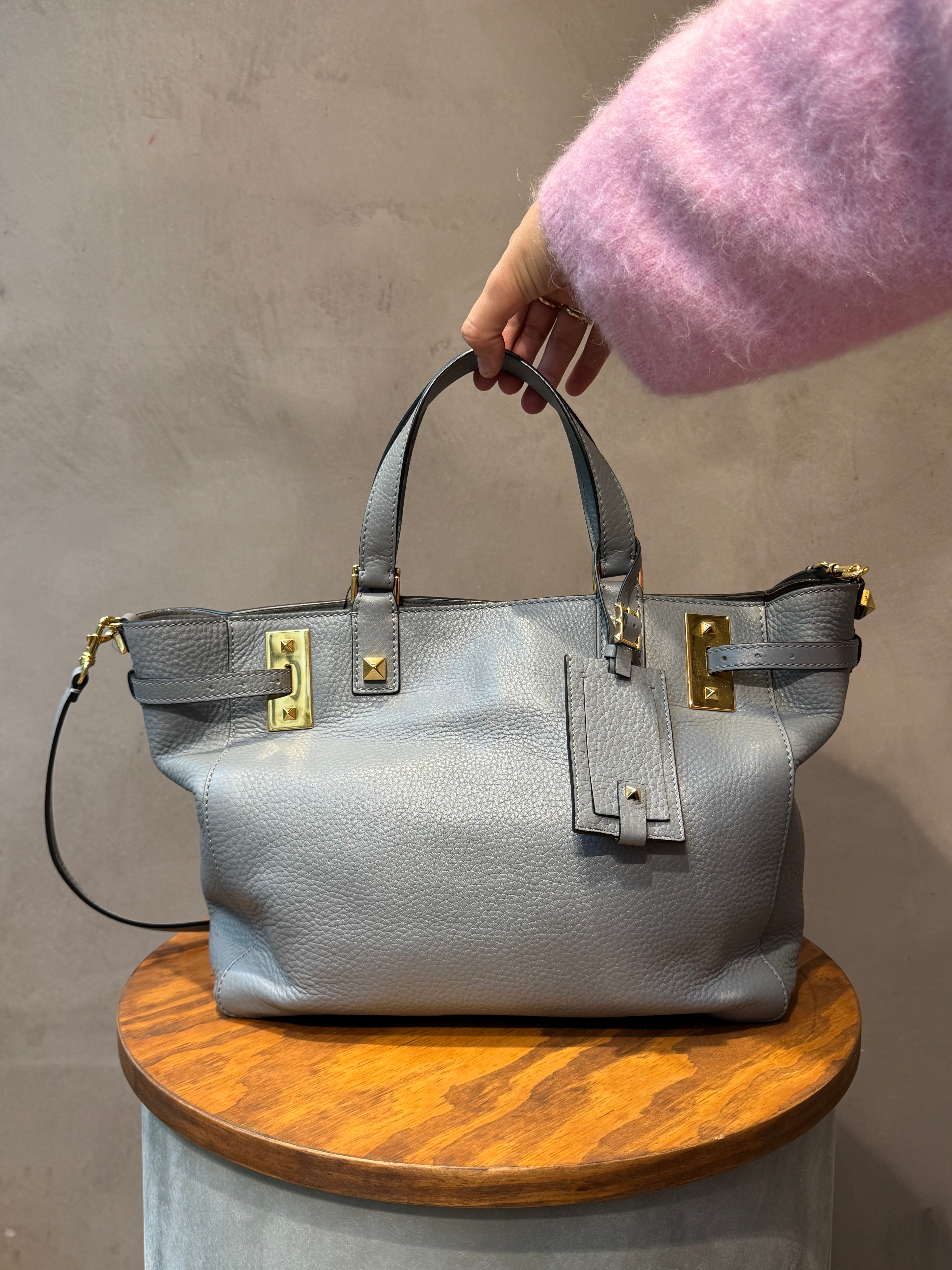 Valentino Blue-Grey Top Handle Bag