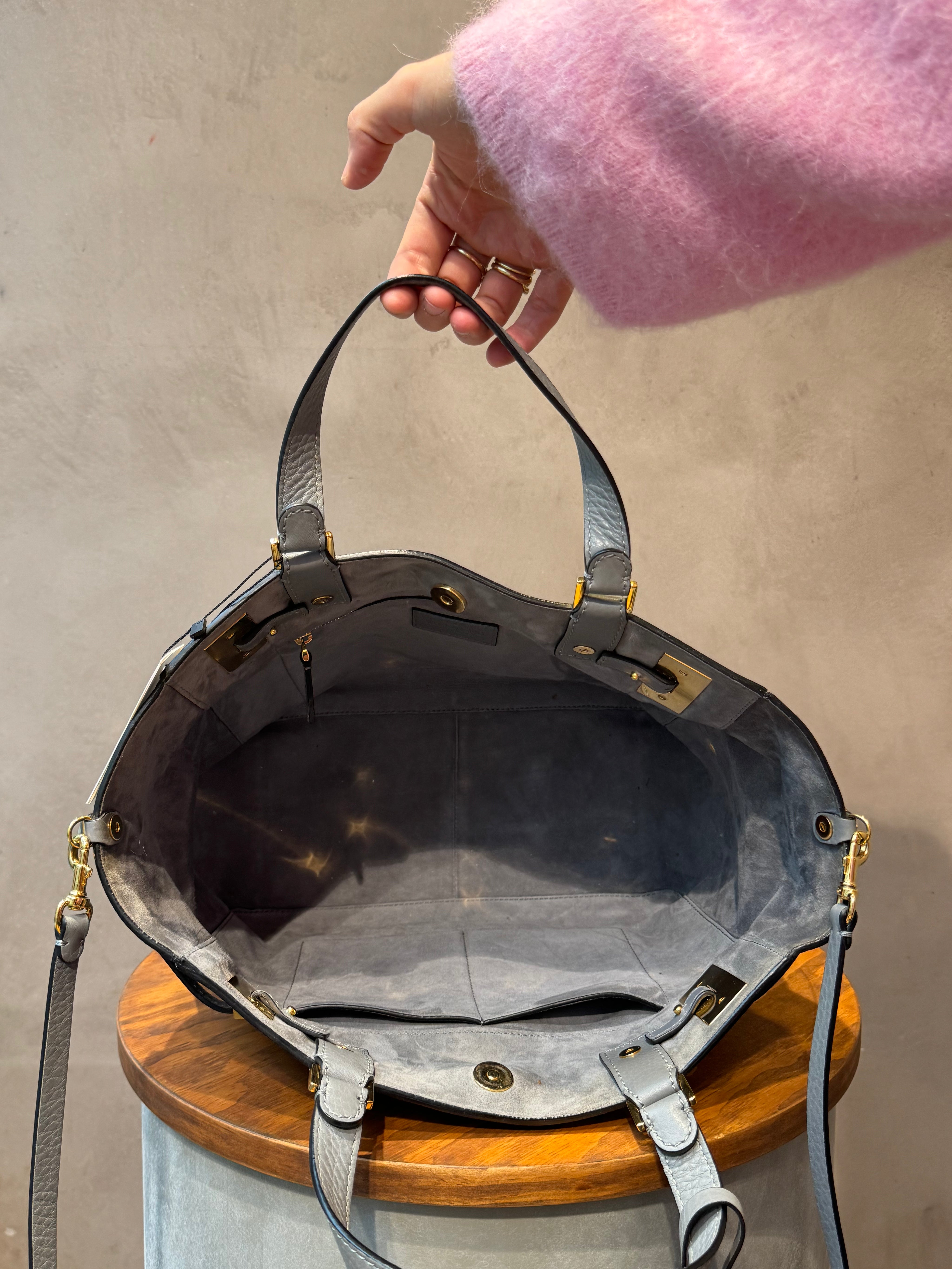 Valentino Blue-Grey Top Handle Bag