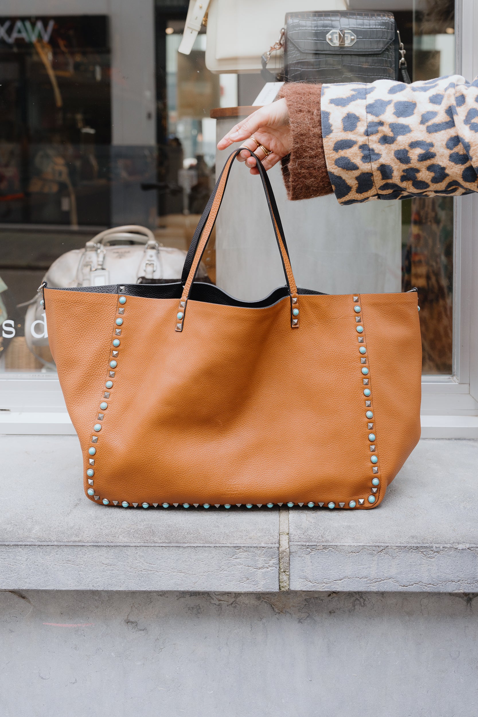 Valentino Studded Reversible Tote