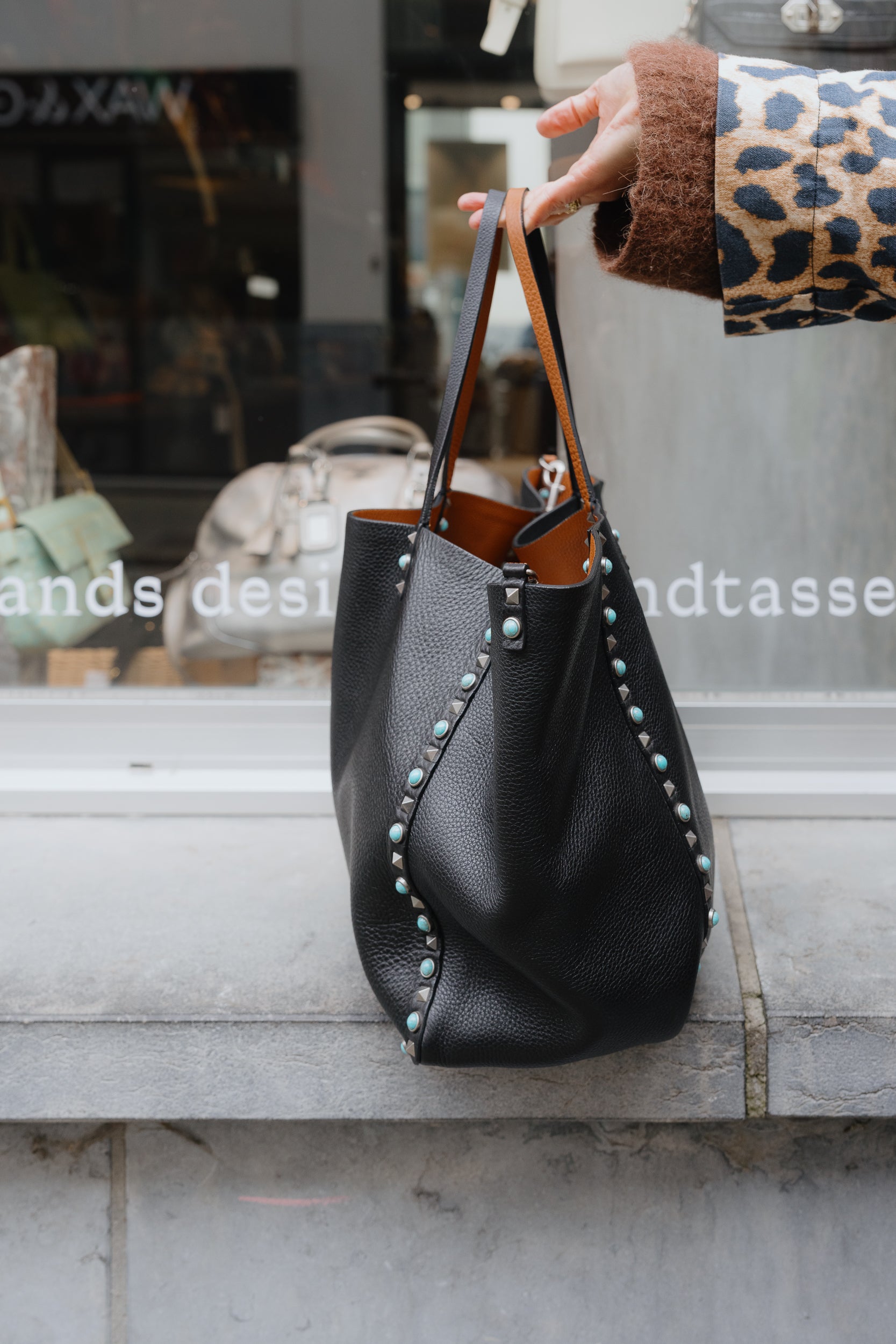 Valentino Studded Reversible Tote