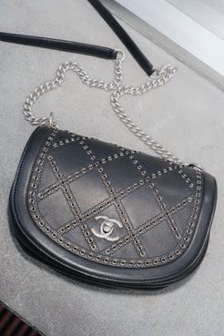 chanel Coco Eyelets Round Flap Bag